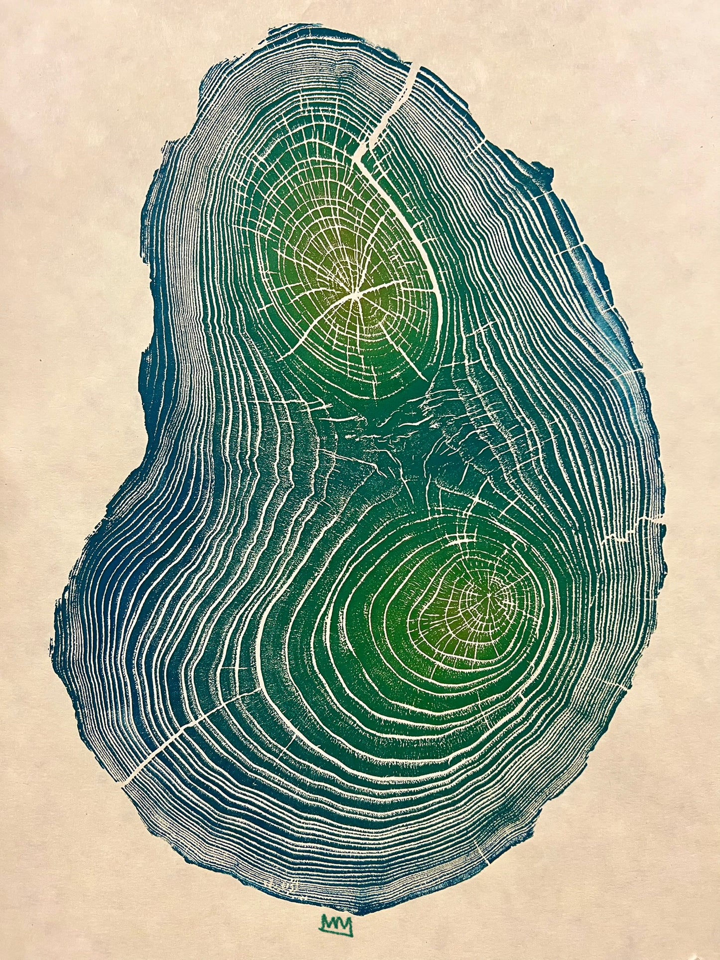 American Chestnut Tree Print #100 “Tie Dye”