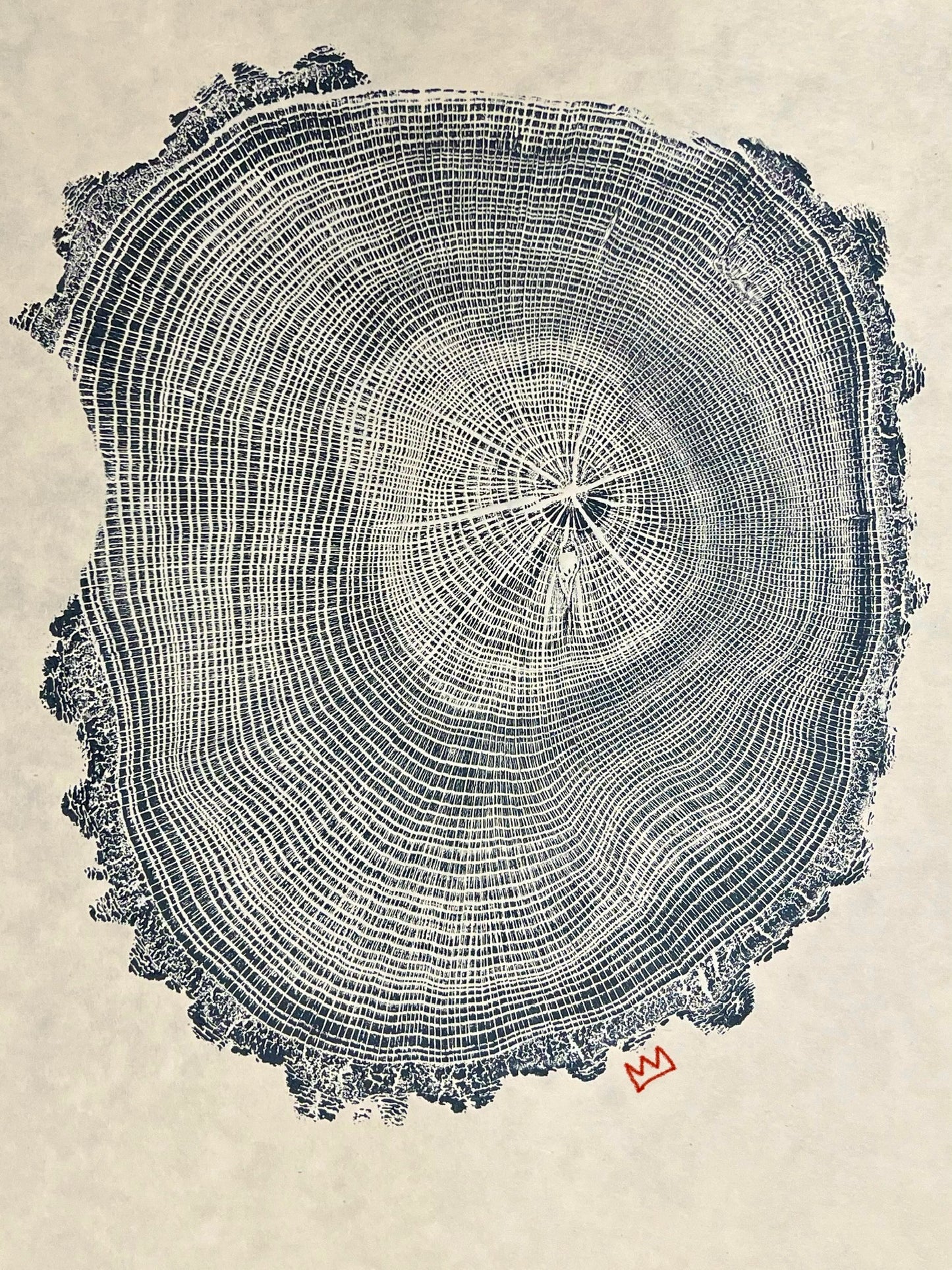 Day 14 Cherry Bark Oak Relief Print #2