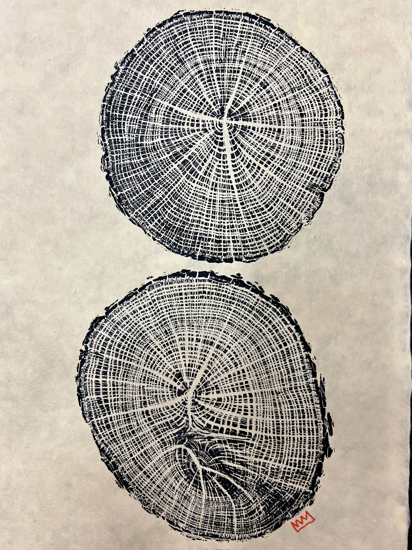 Day 18 White Oak Relief Print