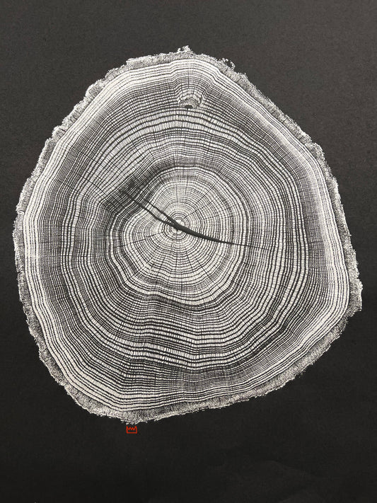 Day 14 “Silver Water Lines” Swamp Oak Tree Print