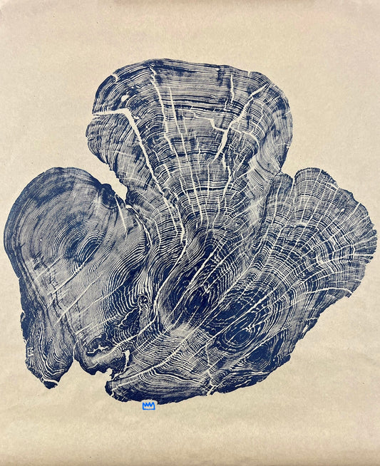 Indigo Western Cedar Tree Print